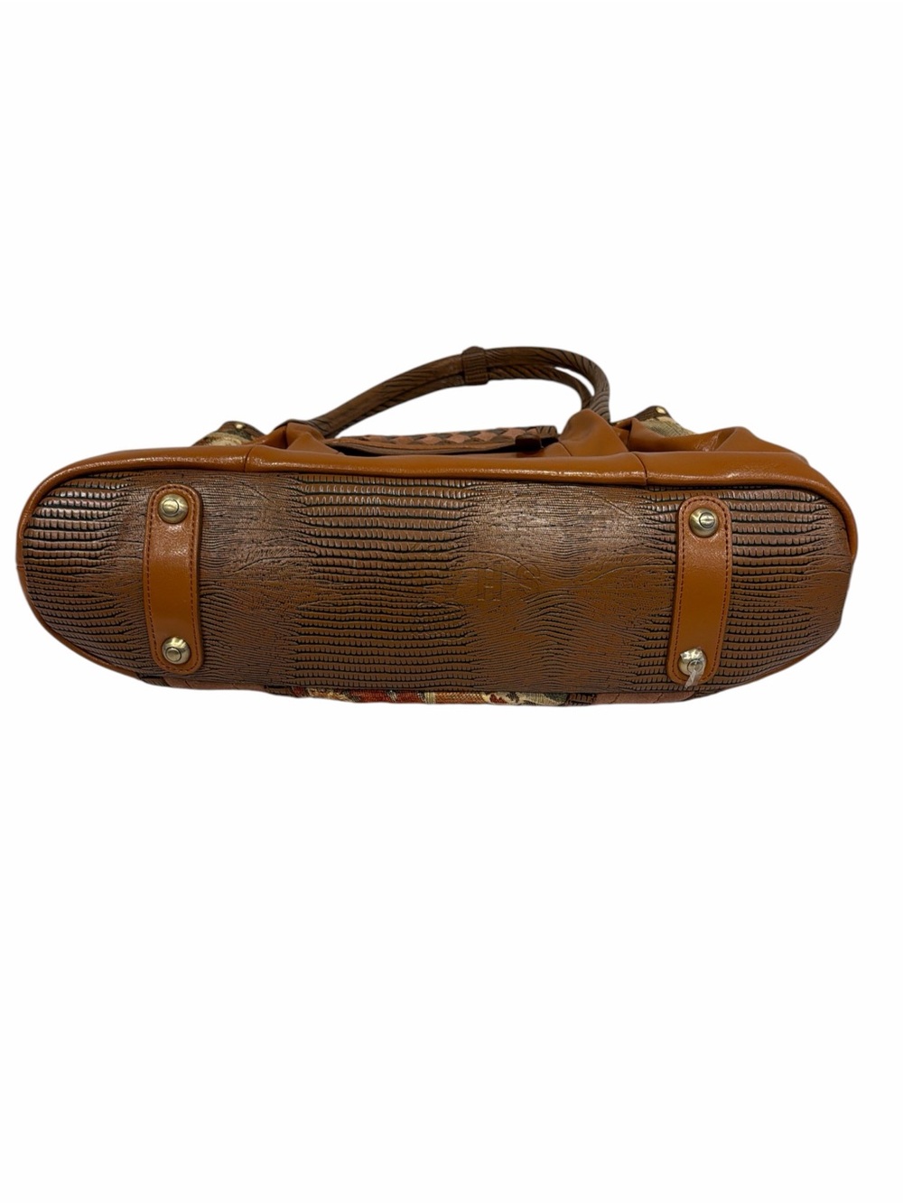 Sharif Brown and Gold Patchwork Leather Shoulder Bag - Picture 5 of 12